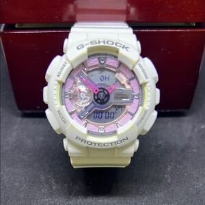 G-Shock White and Pink Accented Watch